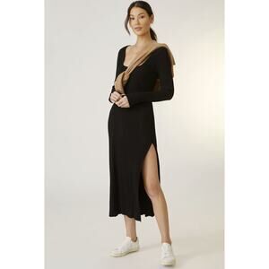 NEW Anthropologie Black Stateside Ribbed Midi Dress - Large